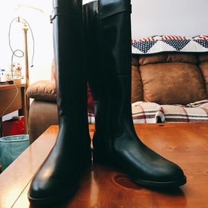 Leather tall boots